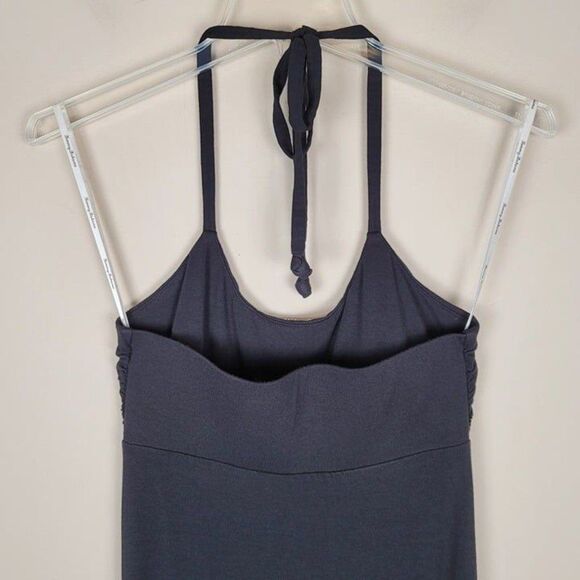 Tommy Bahama Size XXS Tambour Beaded Halter Maxi Dress Viscose Stretch Black - Picture 5 of 9